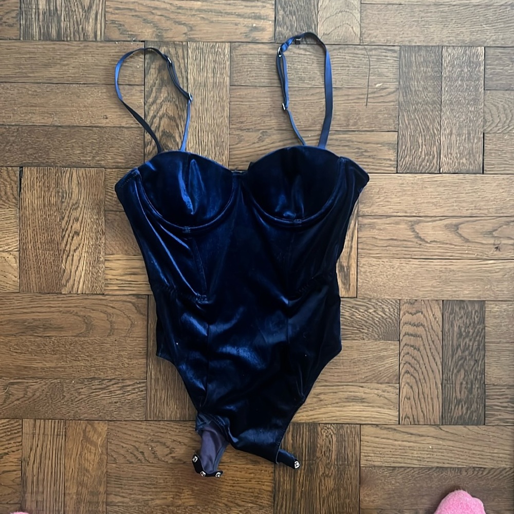 Fleur du Mal Velvet Bustier Bodysuit